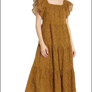 Madewell Tiered Dress in Daisy Stitch M
